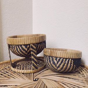 Vintage Patterned Basket Set